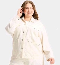   Universal Thread Denim Jacket Womens White ...
