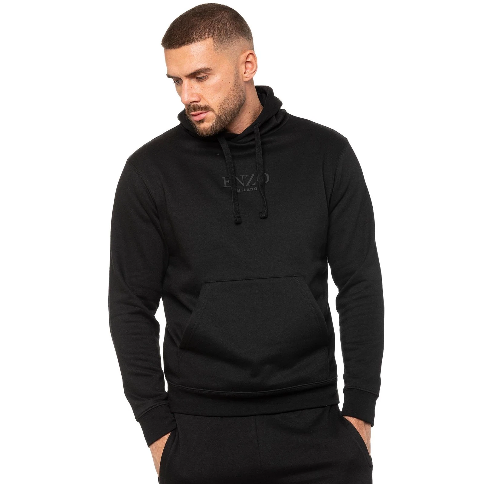 OFF WHITE Felpa con cappuccio uomo Enzo pullover felpa con cappuccio tinta unita regolare manica lunga cappuccio top