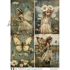 Fairy Garden Quad | A4 Rice Paper | Paper for Decoupage | AB Studios