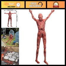 4.8ft Bloody Dead Body Hanging Corpse - Latex Skinned Torso Prop for Halloween D