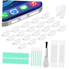 Silicone USB C Dust Plug with Phone Speaker Cover,5-in-1 31 Pack Transparent