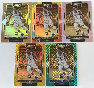 2016-17 Select Malachi Richardson #247 Prizm Rainbow Emerald Gold Tie Dye ++
