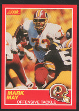 1989 Score Football #116 - Mark May RC - Washington Redskins  89-179
