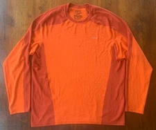 Men's Patagonia Capilene 3 Midweight Crew Long Sleeve Base Layer Orange Size XL