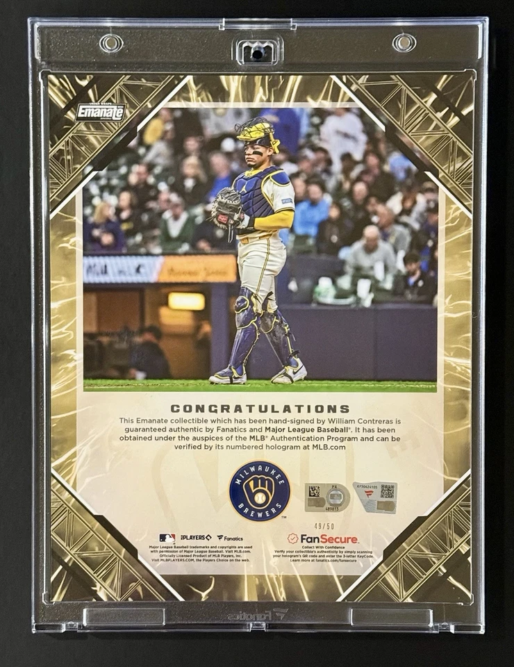 William Contreras 2025 fanáticos emanan bajo envoltura dorado automático/50 cerveceros 🔥📈 Foto 2 de 2