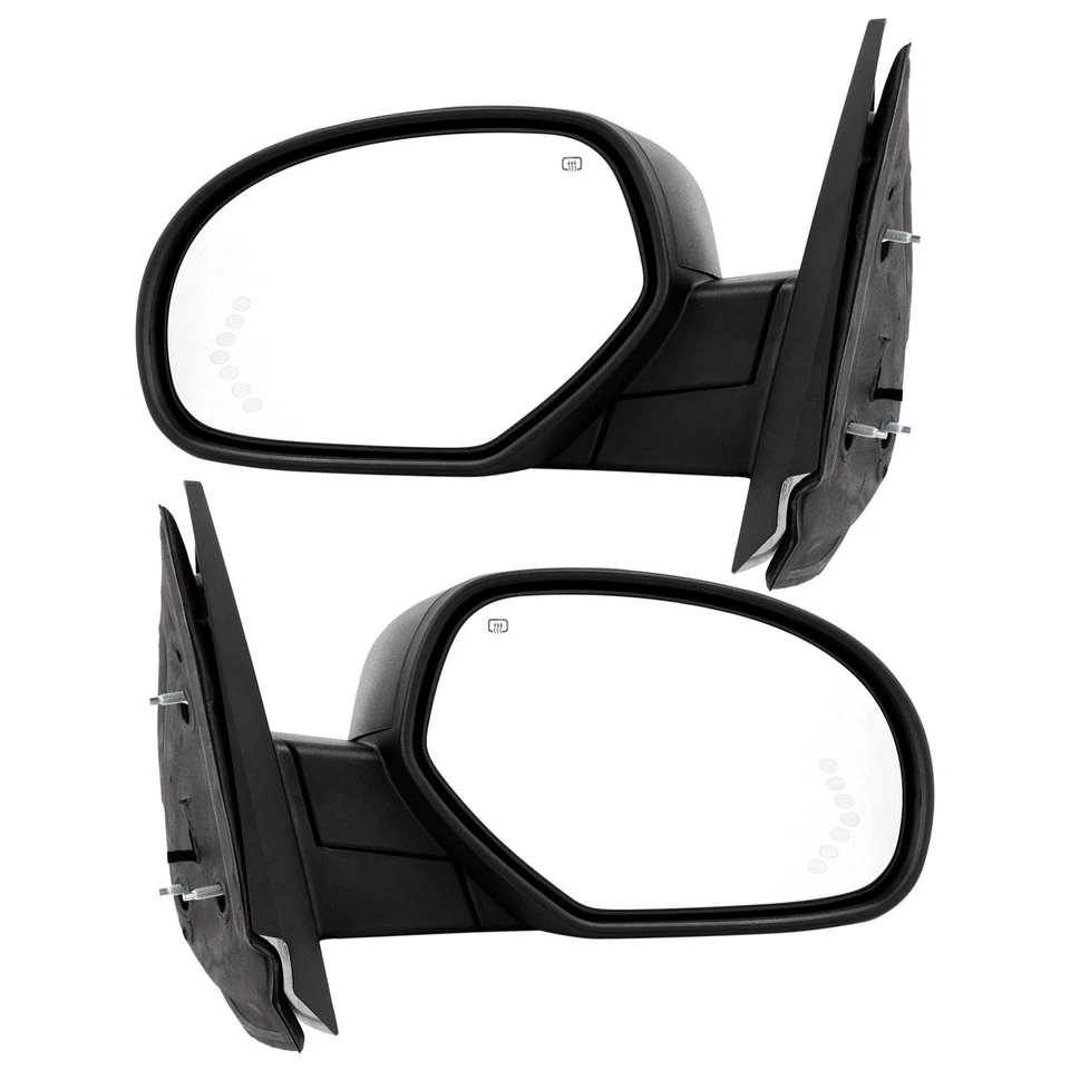 Pair Mirrors Power Heated LED Signals for 07-13 Chevy Silverado 1500 2500 3500 — 第 2/4 张图片