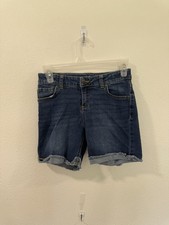 Cat Jack Girls Blue Denim Shorts Size 10 Stretch Pockets Button Medium Wash
