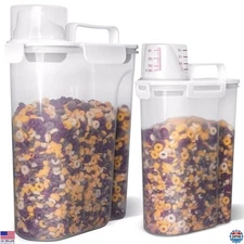 Airtight Rice Storage Containers - 2 Pack BPA-Free Dispensers with Pour Spout