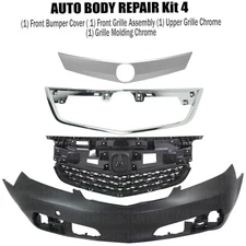 Front Bumper Covers Fascia & Grille Assembly Kit For 2012-2014 Acura TL