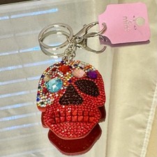 New RedCrystal Bead Sugar Skull Keychain/Bag Chain