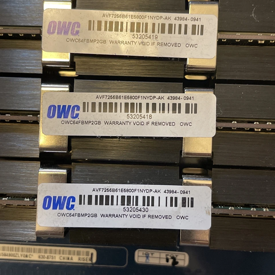 Apple Mac Pro Memory Riser PBA 820-2178-B 630-8751 w/ 8GB OWC RAM 4x2GB - Image 4 of 4