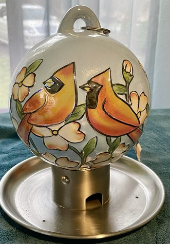 LETZTER! SCHÖN NEU MIT ETIKETT ROYAL WING HANDBEMALT KERAMIK KARDINAL VOGELFUTTERHAUS! - Bild 9 von 10