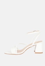 Women's Wide High Heel Strap Sandals Elegant Heels Straps White Black