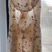 Sheer Net Curtains Beige Floral & Nature Pattern Pencil Pleat  Never Worn 12