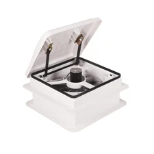 Doppy 14" RV Roof Vent Fan, 12V Vent Fan 12" Diameter Blade w/White lid, 4 Sp...