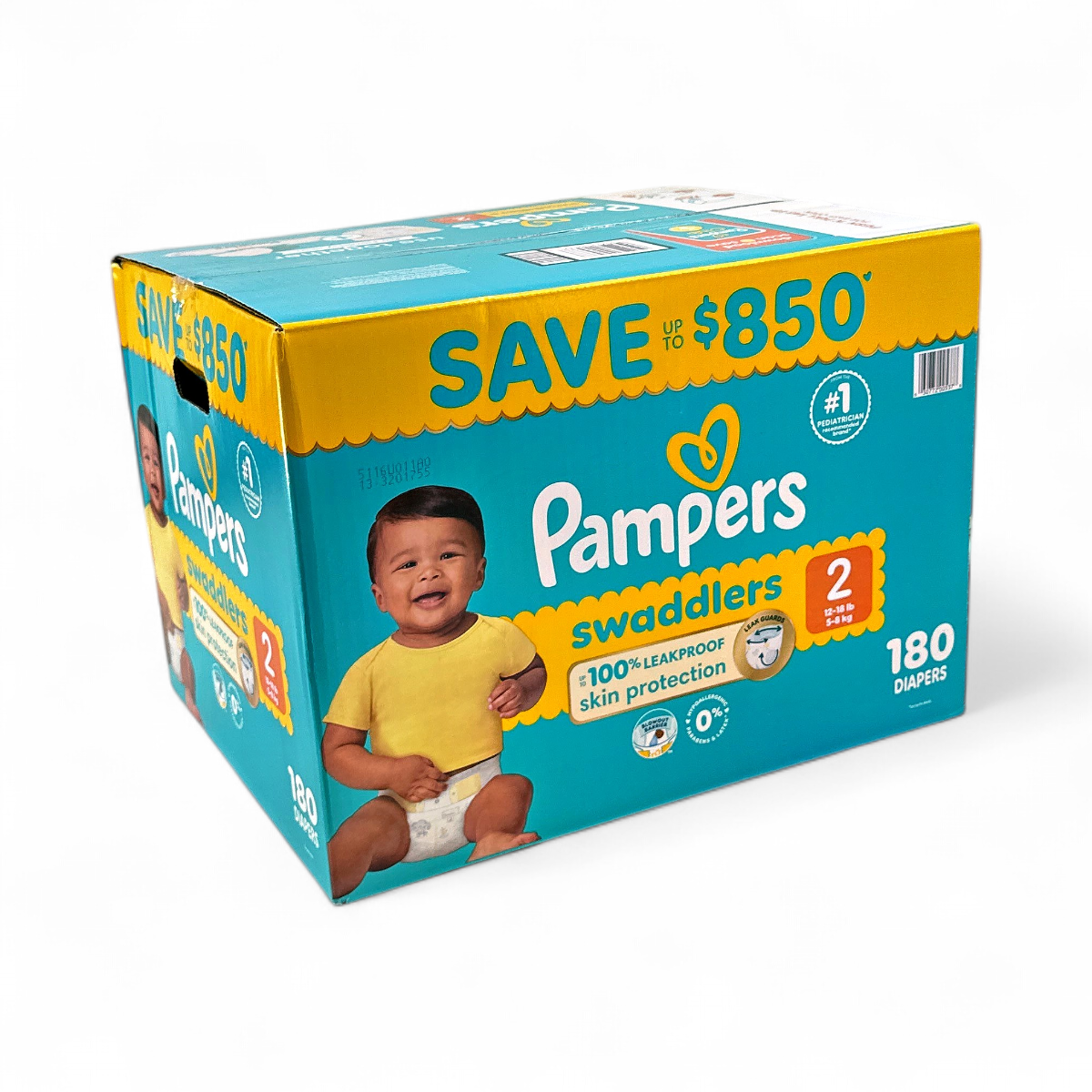 Pampers Swaddlers Leakproof Disposable Baby Diapers (Size 2) - 180