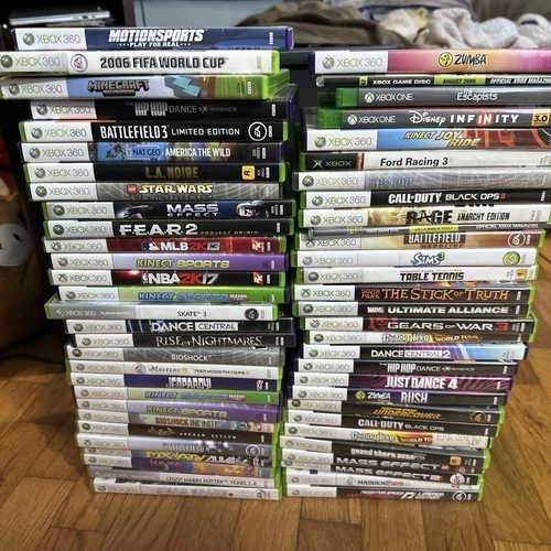 New ListingLot Of 50+ Xbox 360 Xbox One Games Minecraft Black Ops Guitar Hero Etc