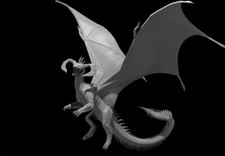 Ancient Black Dragon Flying V2 28mm Scale DND D D Tabletop Miniature