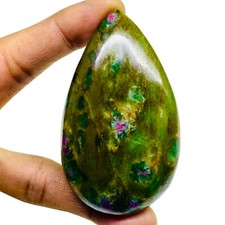 376.85 Cts Unheated Natural Ruby Zoisite 76x45mm Huge Loose Cabochon Gemstone