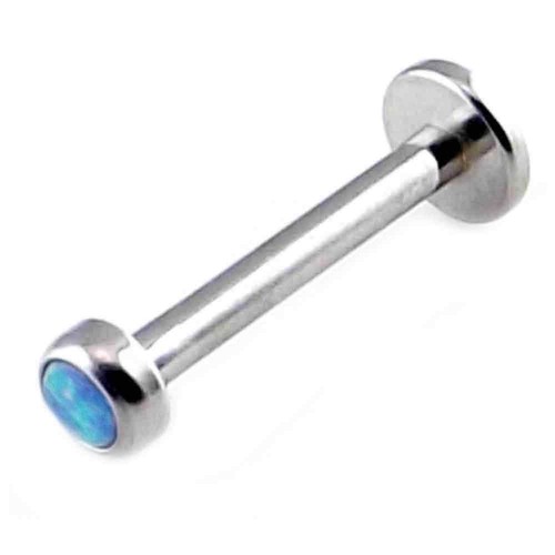 Opal Labret Bar Helix Cartilage Tragus Lip Piercing Steel Internally Threaded - Picture 3 of 13