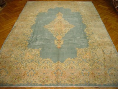 9x14' Laurel Green Traditional Kermaan Rug 878