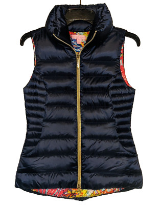Lilly Pulitzer Vest Allie Down Packable Puffer Midnight Navy Blue Size X-Small