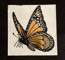 Vtg 80 s Personal Expressions Transparent Stickers - Gold Foil BUTTERFLY - Rare