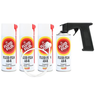 Fluid Film AS-R Korrosionsschutz Kriechöl 400 ml 4er Set + Sonde + Handgriff