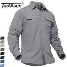 Men's Long Short Sleeve Shirt Outdoor Mountain Hiking Quick Dry Casual Work Tops