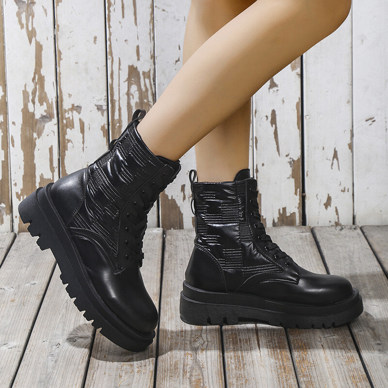 women's combat boots with side zipper