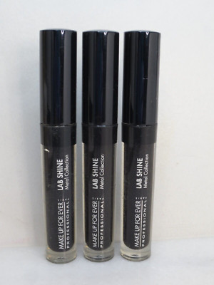 MAKE UP FOR EVER LAB SHINE METAL COLLECTION CHROME LIP GLOSS M0 0.09 OZ 3PCS