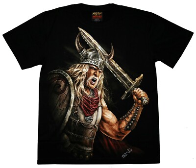 Full HD T-Shirt Kelten Wikinger Krieger Gr.S,M,L,XL Skull Gothic Motorrad Rocker
