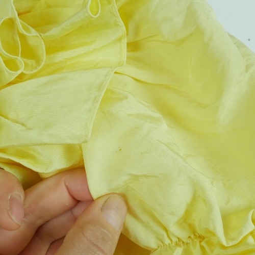 Vintage Girls XS S Dress Cottagecore Ruffle Butter Yellow Pastel Prairie Costume - Picture 10 of 14