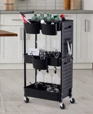 Hamone 3-Tier Utility Rolling Cart, Mobile Utility Storage Cart with Wheels NIB