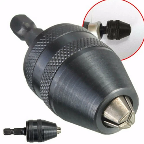 1/4" Keyless Chuck Conversion Hex Shank Adapter Drill Bit Quick Change Driver AT
