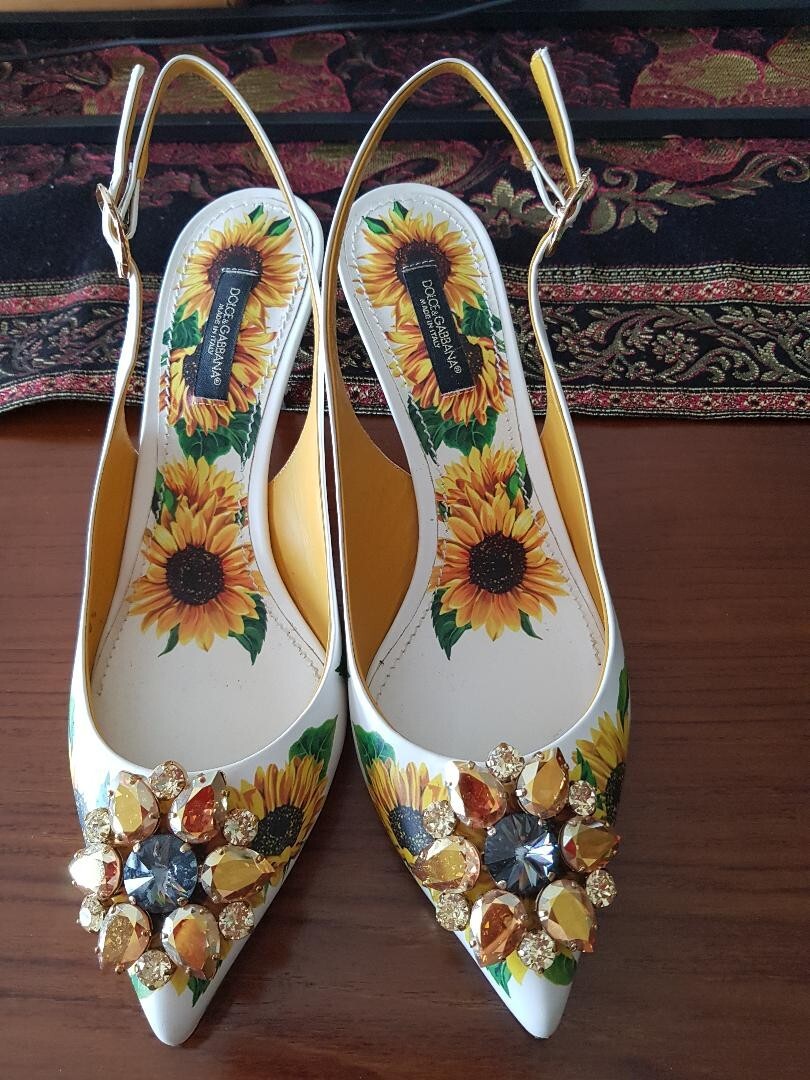 サンダル・ミュール Dolce & Gabbana SS25 LEATHER SLINGBACK (CG0894 A103780405) DOLCE & GABBANA Shoes Brown Leopard Slingback Heels Sandals