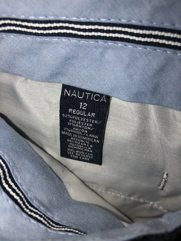 Pantalones de vestir plisados gris carbón Nautica para niños talla 12 Foto 4 de 4