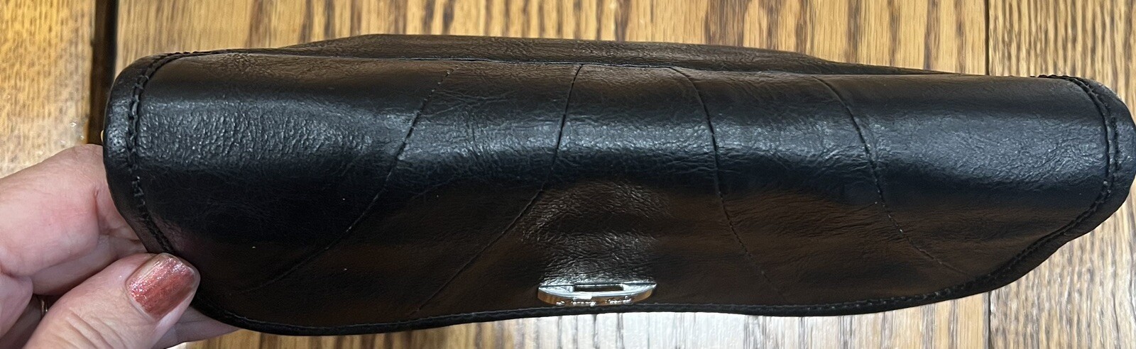 Grace Adele Black Leather Convertible Clutch Shou… - image 5