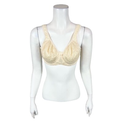 Breezies Women's Wild Rose Lace Seamless Underwire Bra Solid Champagne 34B Size