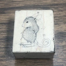 Stampa Rosa House Mouse Rubber Stamp Maxwell C345 Vintage 1999