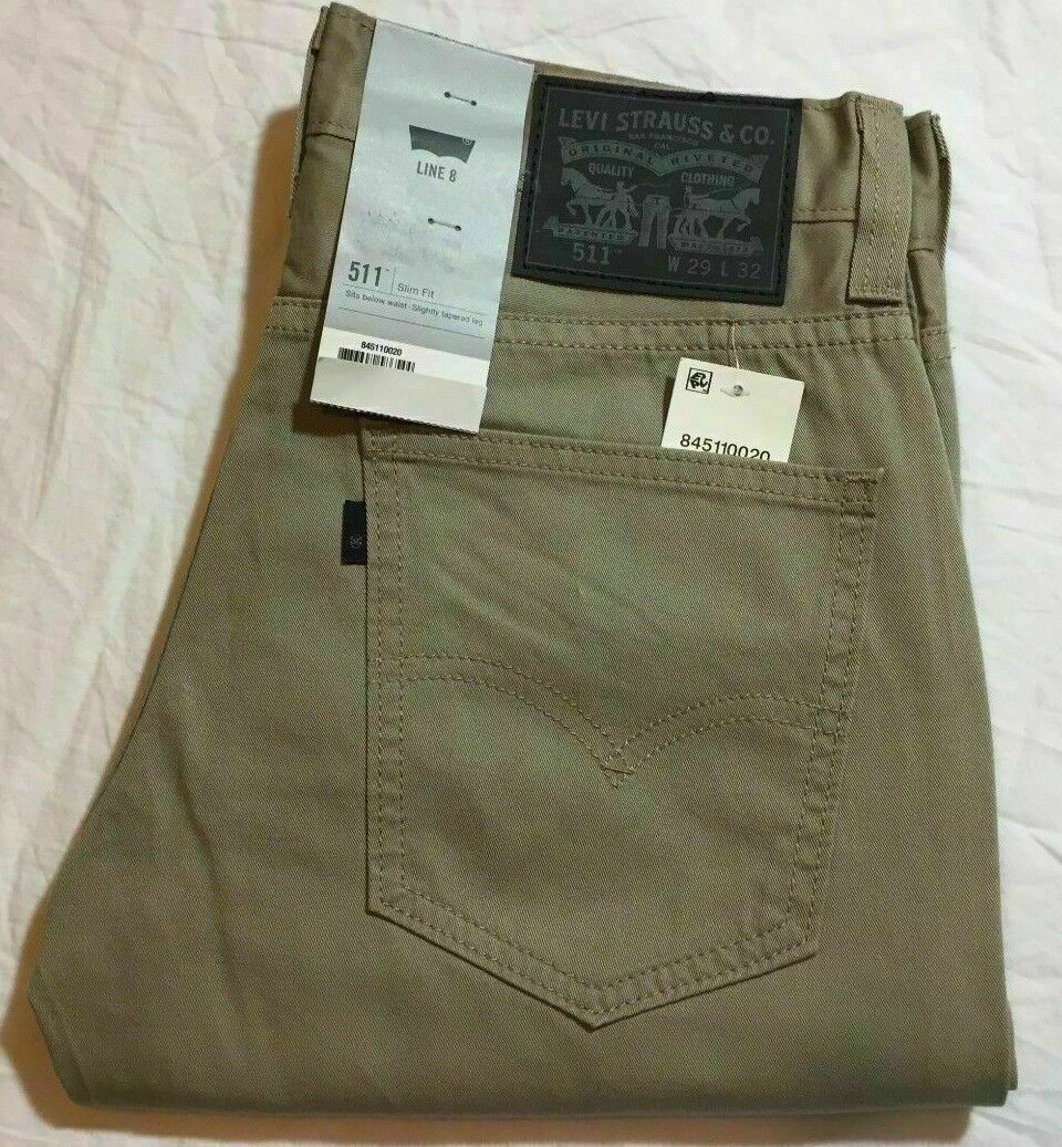 Trousers Levi's 511 Khaki LEVI'S 511 SLIM LINE 100% COTTON
