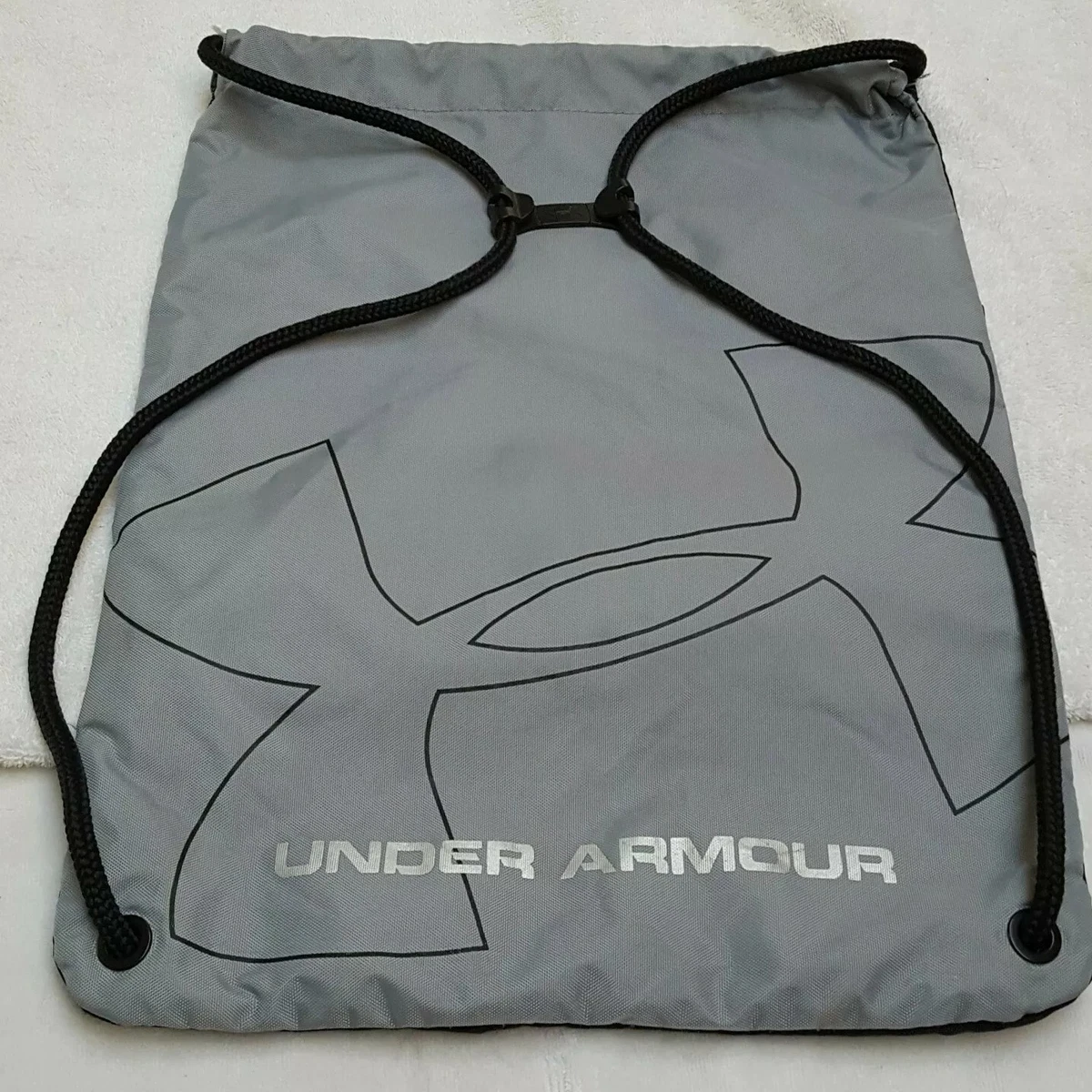 Under Armour~Drawstring Backpack Sack Pack Sport Bag, Gray & Black, GUC