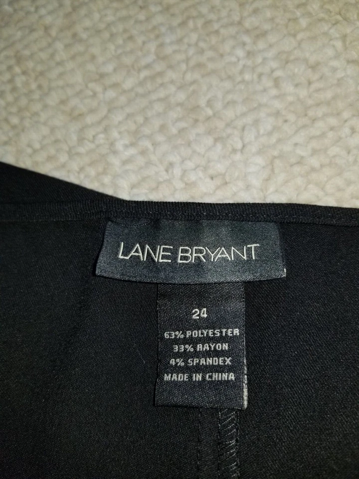 女式裙-LANE BRYANT-黑色人造丝弹力A字侧拉链-24 — 第 4/4 张图片