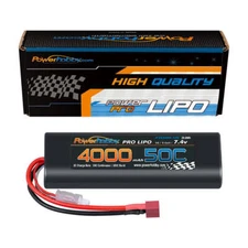 Powerhobby 2S 4000mah 50c ROUND Lipo Battery w Deans Plug ( Starter Box)