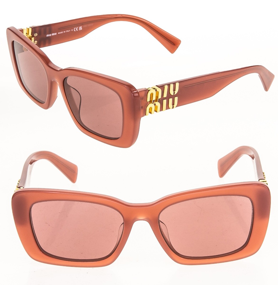 MIU MIU LOGO MU07YS Cognac Opal Violet Geometric Luxury MIU MIU LOGO MU07YS Cognac Opal Violet Geometric Luxury