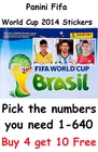 Panini Fifa World Cup Brazil 2014 Pick the stickers you need 1 - 640 Brasil