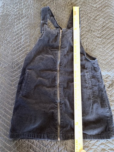MEDIUM FOREVER 21 BLACK COTTON OVERALL DRESS SLEEVELESS Y2k STYLE - Picture 5 of 9