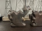 Pair Vintage 1930s Dodge INC Western Bookends Cartoon Cow Bronzed Metal Org Bell — photo 5