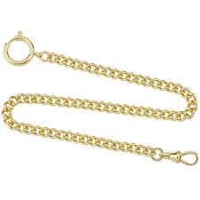 Gotham Gold-Plated Stainless Pocket Watch Chain Fob Curb Link 14" # GWCGTLCHAIN