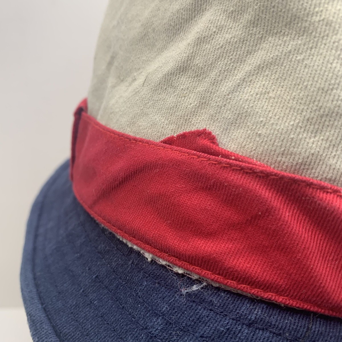 Paul Frank Bucket Hat Navy Blue/beige W/ Red Strip Cold 